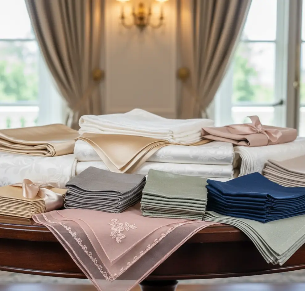 Elegant Event Linens That Have Been Expertly Washed And Folded